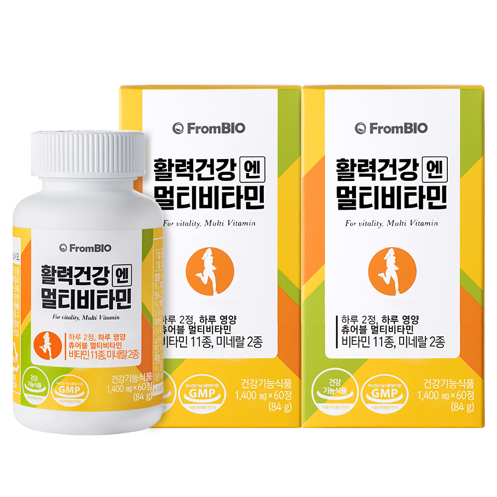 <b>프롬바이오</b> 활력건강엔 멀티비타민 60캡슐, 2개