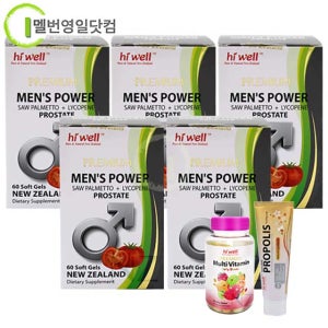 하이웰 프리미엄 맨스파워 프로스테이트 쏘팔매토 60소프트젤 5세트+비타민젤리+치약