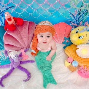 페이블리 인어공주 아기 셀프 촬영 소품 대여 세트 100일 200일 300일