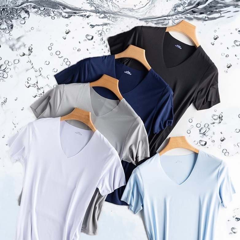 남자반팔티 기능성 쿨 심리스 이너 런닝 티셔츠 에어리즘 남성 반팔 쿨링 아이스 무지 V넥