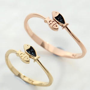 14k18k 행운 복 물고기 애끼반지