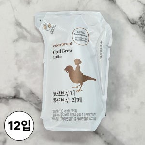 비락 코코브루니 콜드브루 라떼 카페라떼, 200ml, 12개
