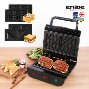 분리O 에미데 와플메이커 2구 와플기계 토스트 샌드위치 크로플 모던