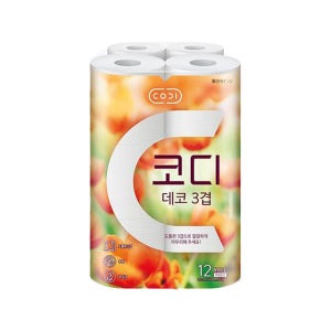 코디 데코 3겹 화장지 두루마리 27m 12롤 휴지