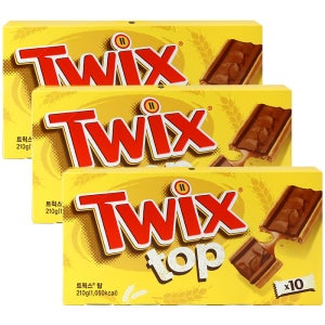마스 트윅스 탑 210g x 3개 스니커즈 자유시간 초코바