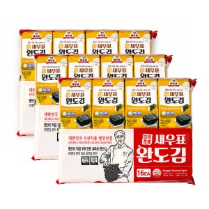 새우표 완도 짜지않은 맛난 식탁김 조미 도시락김 4g, 48개
