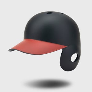 18.44 초경량 329g ANTIQUE 무광 야구 헬멧 가벼운 타자 헬멧 (블랙/레드)