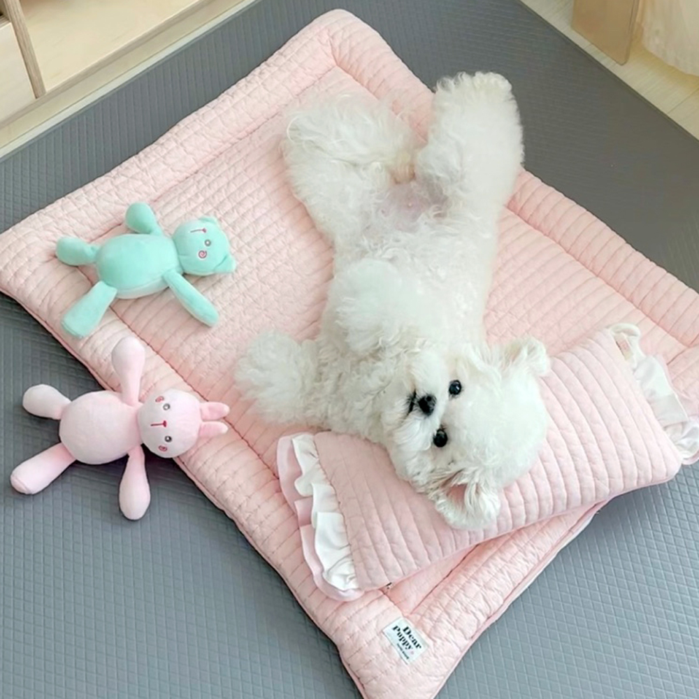 강아지베개 알러지제로 바디필로우 쿠션 핑크 중형