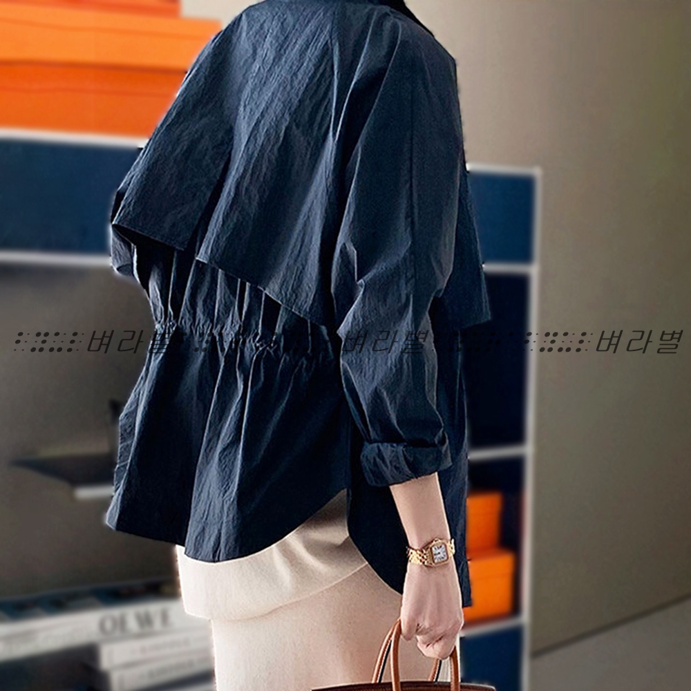 벼라별 여성 바람막이 야상 봄 바스락 점퍼 블루종 간절기 아우터 허리스트링 085