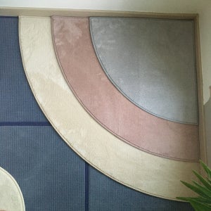 마이카펫 부채꼴 140cm (110-160cm) 반달반 사계절 워셔블 코너 모서리 러그