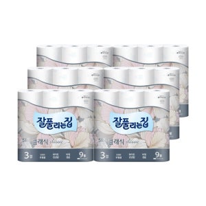 미래생활 잘풀리는집 클래식 27m 9롤x6팩 두루마리 화장지 휴지