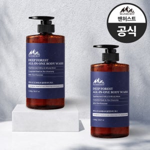 [2개] 맨허스트 병풀엑소좀 콜라겐 약산성 저자극 등드름 시트러스 플로럴 머스크 딥 포레스트 올인원 바디워시 1,000g