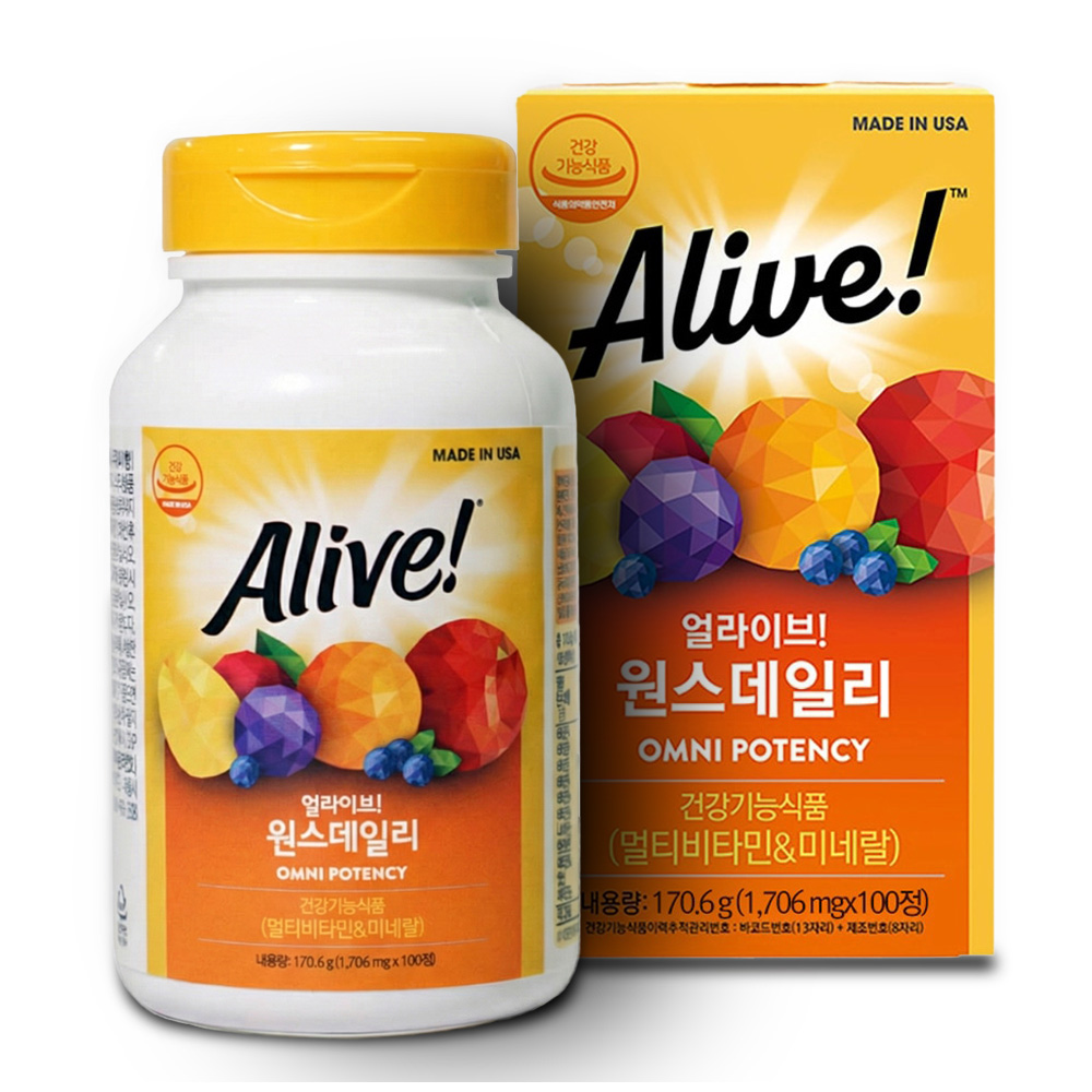 얼라이브 Alive 원스데일리 멀티비타민 100정 미국산 코스트코영양제