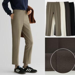 겨울 일자 밴딩슬랙스 탄탄한 최강스판 여성 기모슬랙스 키작녀 정장바지 빅사이즈 S-XL