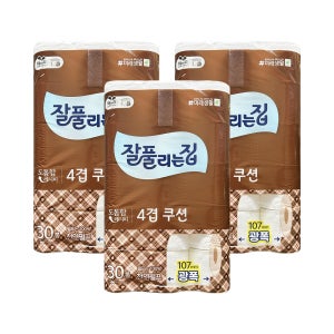케이에이치커머스 잘풀리는집 4겹 쿠션 27m 30롤x3팩