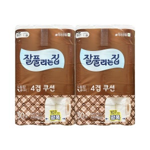 케이에이치커머스 잘풀리는집 4겹 쿠션 27m 30롤x2팩