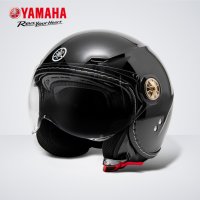 야마하 DOT 안전 듀얼 렌즈 선바이저 오픈 페이스 유광 블랙 YAMAHA 오토바이 스쿠터 킥보드 전기 자전거 여름 헬멧 하이바 레트로 심플 배달 반모