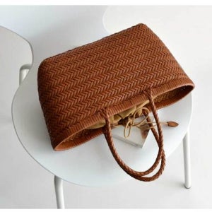 [자체제작] 소가죽 쇼퍼 토트 드래곤 라탄 백 위빙백 여름 가방