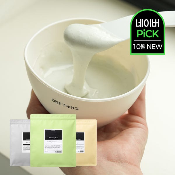 [네이버PICK] 원씽 대용량 모델링팩 1kg + 팩도구 세트 어성초