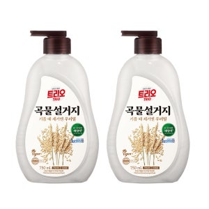 트리오 곡물설거지 우리밀 주방세제 용기 750ml 2개