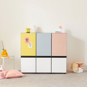 트리니홈 피크 미니 6D 6도어 다용도실정리장 거실 베란다 틈새수납 높은 수납장 3도어