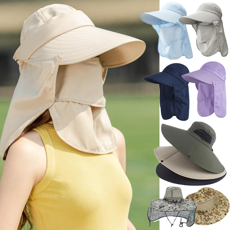 햇빛가리개모자 자외선차단모자 농사 작업 일 여름 남자여자 썬캡 햇볕 성인 물놀이 플랩캡