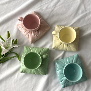 헤이유드 양탄자 찻잔 컬러귀여운 커피잔 세트 홈카페 1set