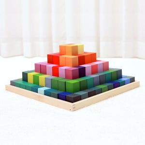 발도르프 원목교구 - 큐브블럭 셋트 피라미드 유치원 어린이집 교구