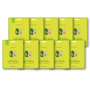 피부 탄력 영양 수분 공급 보습 케어 1일1팩 보니힐 아보카도 엘라스틱 마스크 팩 10매