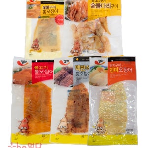 더먹다 건어물 안주 모음 전기구이 오징어 외 4종 건어물 간식 술안주