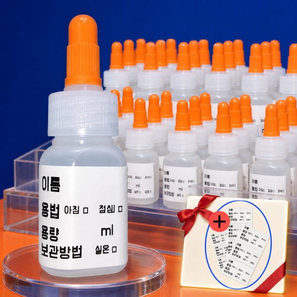 아기 약병 100개 약통 투약병 유아 어린이 물약병 물약통 PE 긴마개 말랑이 12CC