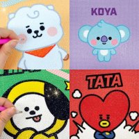 BT21 라인프렌즈 캔버스형 보석십자수 방탄소년단 캐릭터 굿즈 BT21치미 슈키 코야