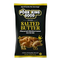 포크킹굿 솔티드 버터 포크 라인즈 치차론 돼지껍데기 튀김 과자 1.75oz(49.6g) 4팩 Pork King Good Pork Rinds Salted Butter