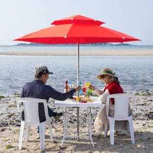 엣모어 대형 낚시 파라솔 캠핑 편의점 업소용 휴대용 썬샤인 2단 파라솔