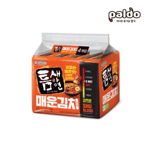 [리뉴얼] 팔도 틈새라면 매운김치 120g 16개