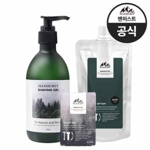 트러블 안나는 맨허스트 쉐이빙젤 3종(본품+리필+일회용) 590g 쉐이빙폼 면도젤 면도크림