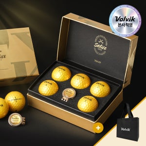 [본사직영] 볼빅 뉴 솔리체 골드 에디션 골프공 5구 + 골드볼마커 선물세트