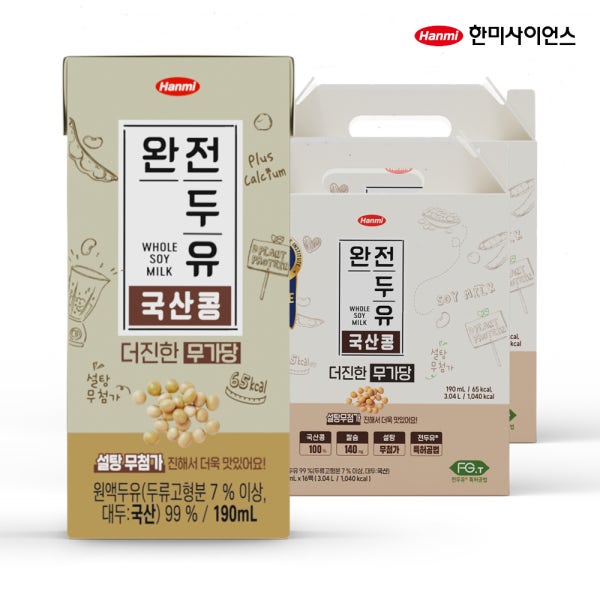 한미 원액두유99% 국산콩100% 무가당 무설탕 고칼슘 두유 32팩외 택1