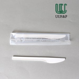 PLA 생분해 일회용 나이프 백색 개별포장 1박스 1000개 카페용품 테이크아웃 캠핑