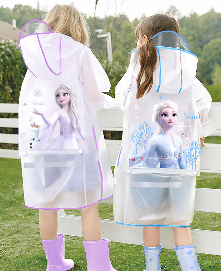겨울왕국 엘사 어린이 여아 초등학생 투명 우비 레인코트