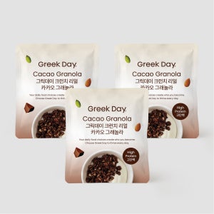 그릭데이 크런치 리얼 카카오 그래놀라 25g 3개