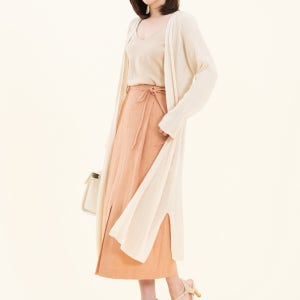 [특가세일] 골지니트 롱 오픈 노카라 비비드 아크릴 여름용 롱가디건 민트색 분홍(프루티)