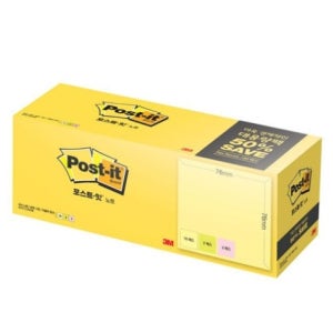3M 포스트잇 대용량팩 654-20 100매x20개 (76X76mm)