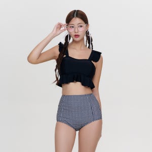 벤디스 비치웨어 하이웨스트 프릴 도트 비키니 비앙카 F357