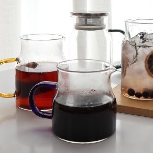 내열 유리 워터저그 커피 티팟 코발트블루 티포트