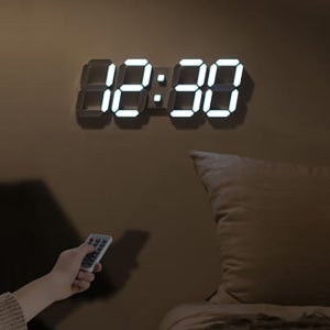 벽걸이 LED 시계 디지털 무타공 거실 무소음 전자벽시계 사무실 아트월 무선 퓨어