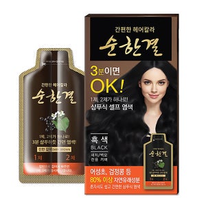 간편한헤어칼라 샴푸식 3분염색약 57회분 순한결/흰머리/새치염색약/체험분 동봉