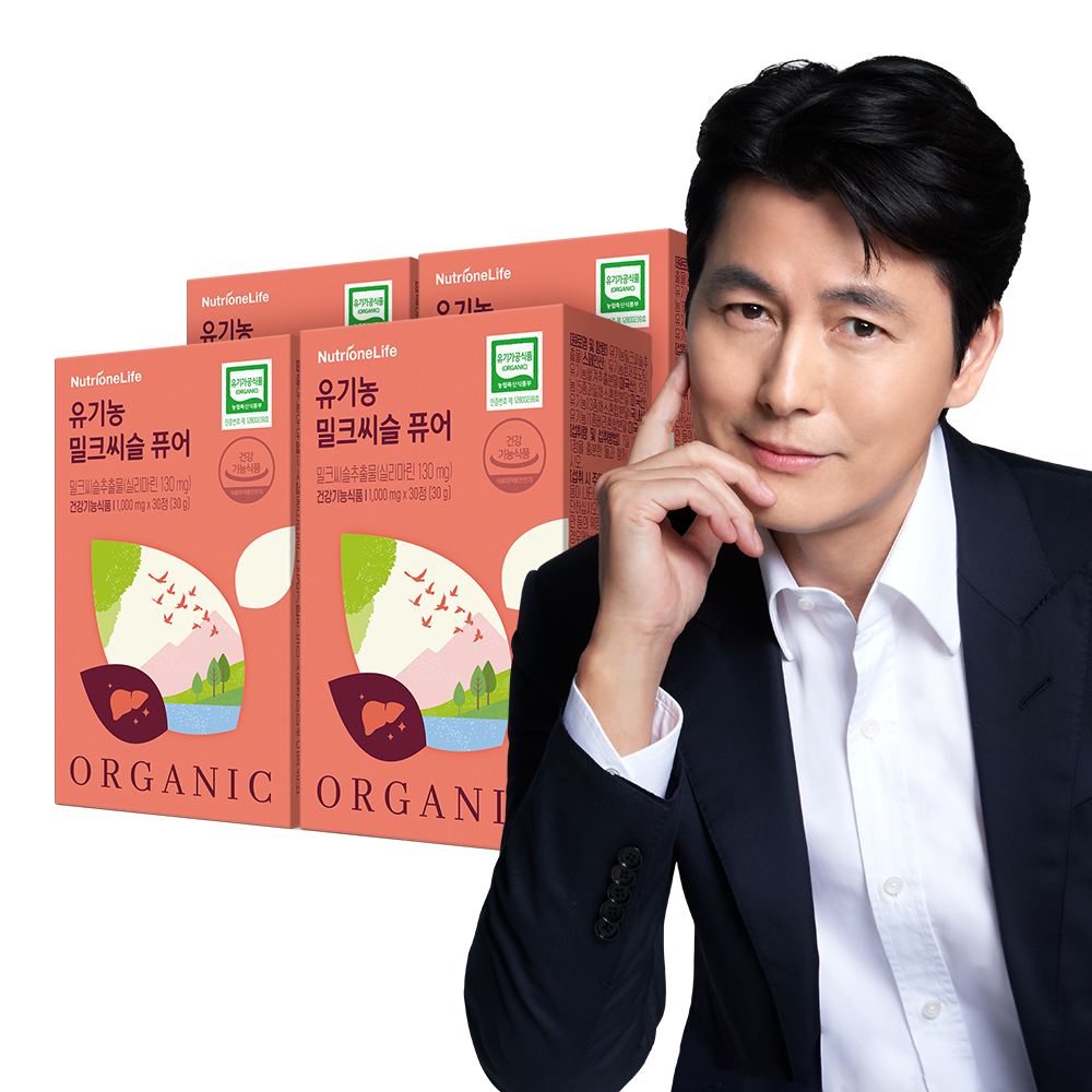 뉴트리원 정우성 <b>유기농 밀크씨슬</b> 퓨어 30캡슐, 4개