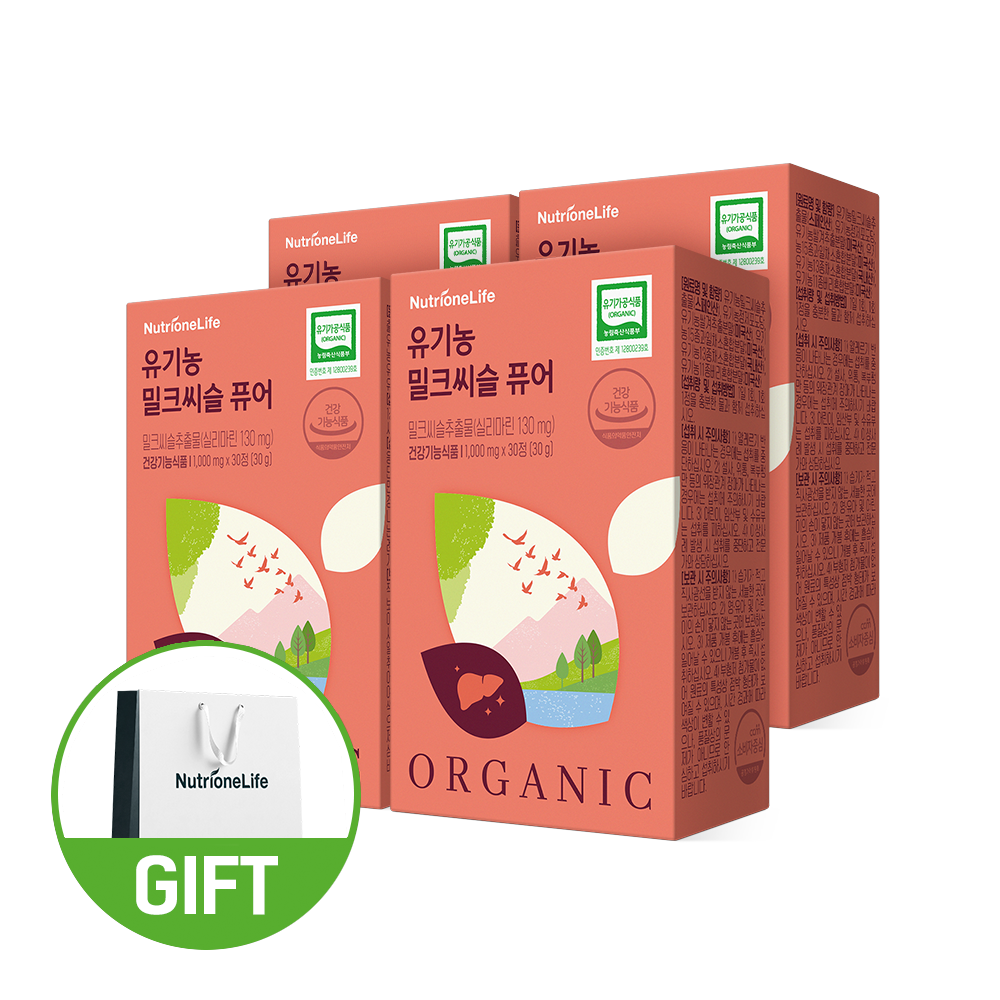 뉴트리원 <b>유기농 밀크씨슬</b> 퓨어 30캡슐, 4개