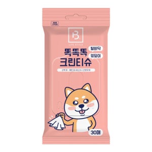브리더랩 똑똑똑 강아지 물티슈 크린티슈 발바닥 엉덩이 30매